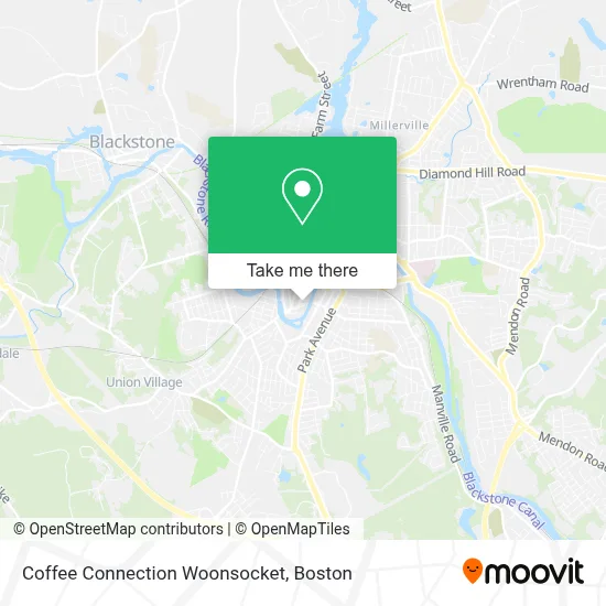 Coffee Connection Woonsocket map