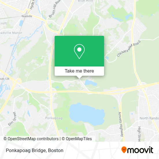 Ponkapoag Bridge map