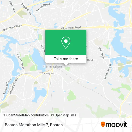 Boston Marathon Mile 7 map