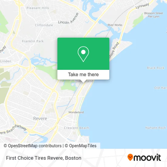 First Choice Tires Revere map
