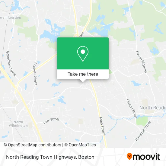 North Reading Town Highways map