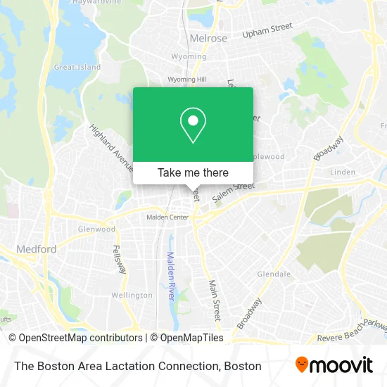 The Boston Area Lactation Connection map