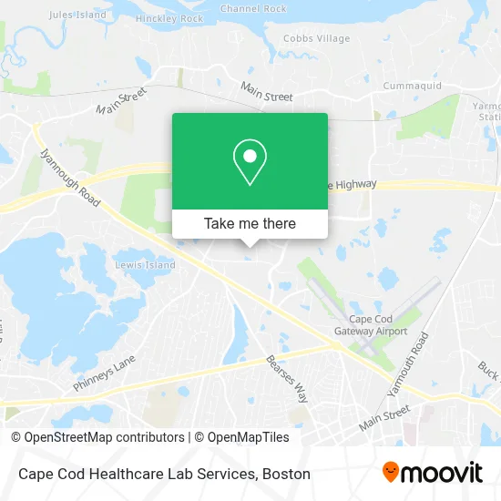 Cape Cod Healthcare Lab Services map