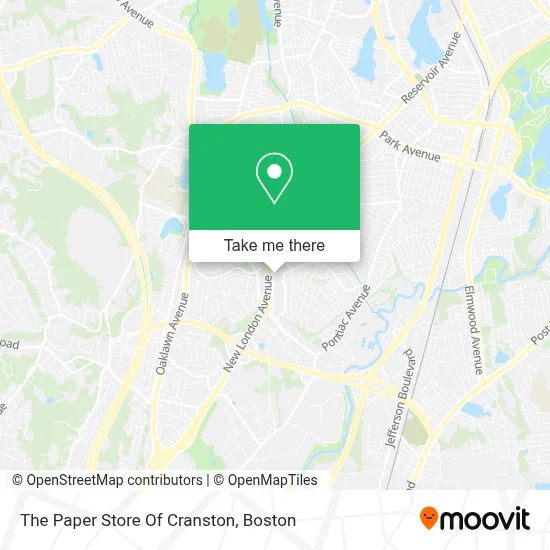 The Paper Store Of Cranston map