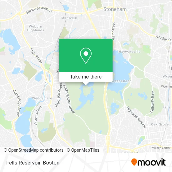 Fells Reservoir map
