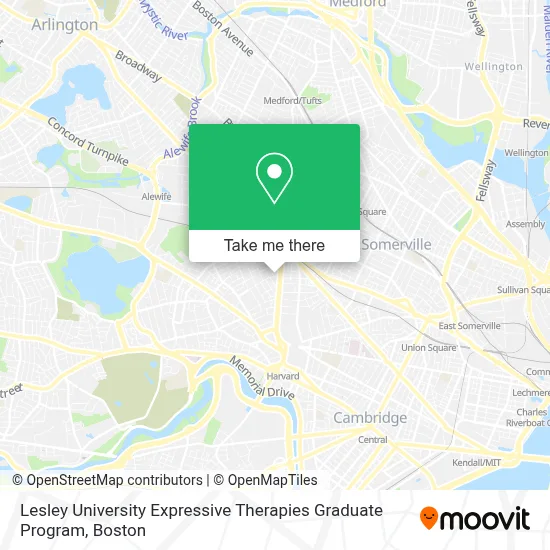 Lesley University Expressive Therapies Graduate Program map