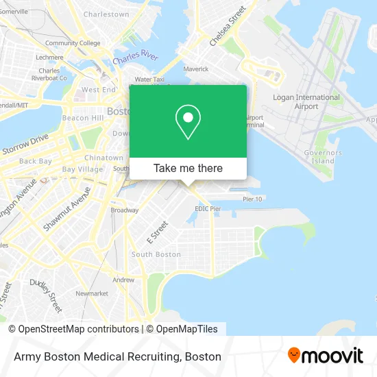 Army Boston Medical Recruiting map