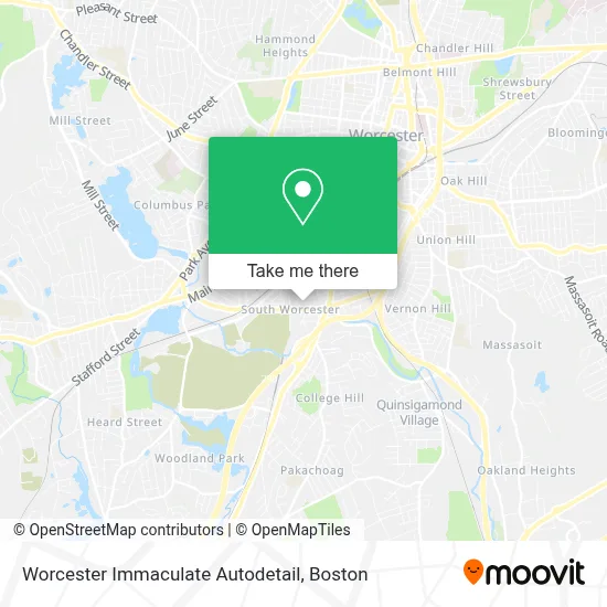 Worcester Immaculate Autodetail map