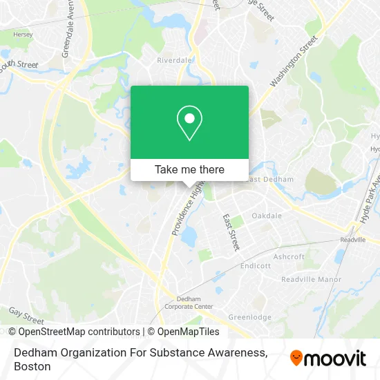 Dedham Organization For Substance Awareness map