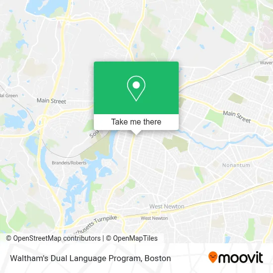Waltham's Dual Language Program map