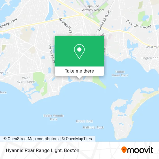Hyannis Rear Range Light map