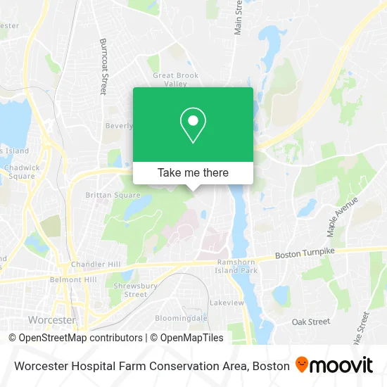Worcester Hospital Farm Conservation Area map