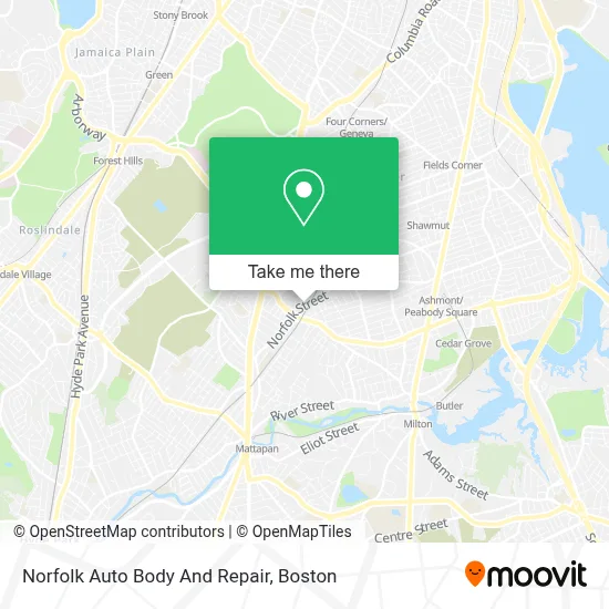 Norfolk Auto Body And Repair map