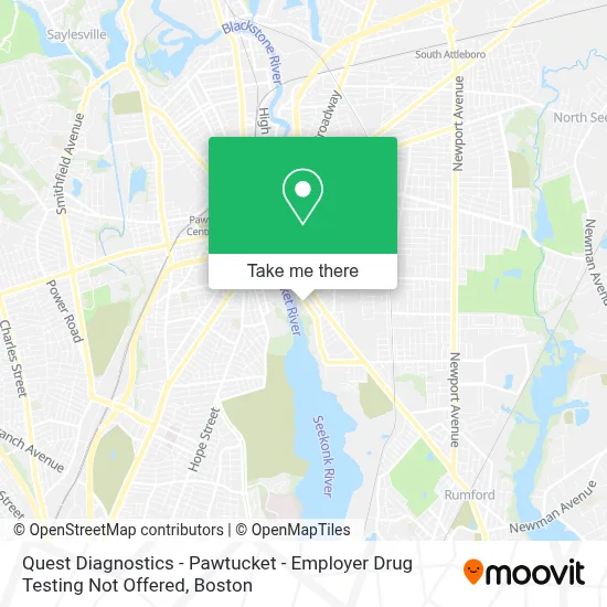 Quest Diagnostics - Pawtucket - Employer Drug Testing Not Offered map