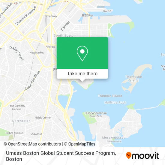 Umass Boston Global Student Success Program map