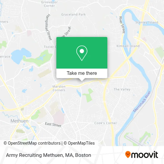 Army Recruiting Methuen, MA map
