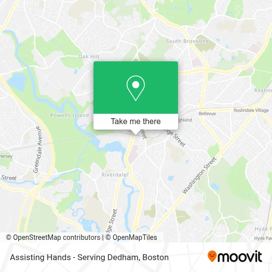 Assisting Hands - Serving Dedham map