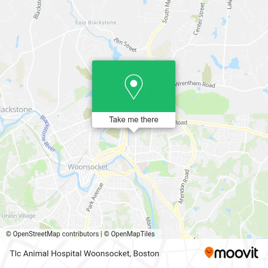 Tlc Animal Hospital Woonsocket map