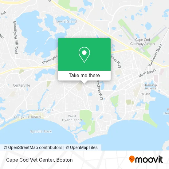 Cape Cod Vet Center map