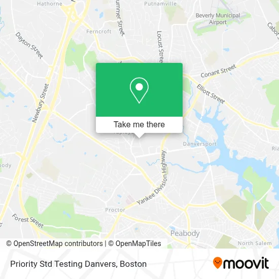 Priority Std Testing Danvers map