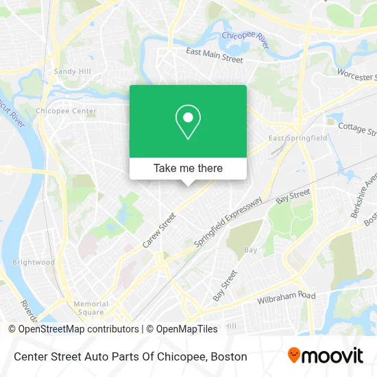 Center Street Auto Parts Of Chicopee map