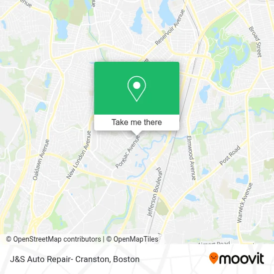 J&S Auto Repair- Cranston map