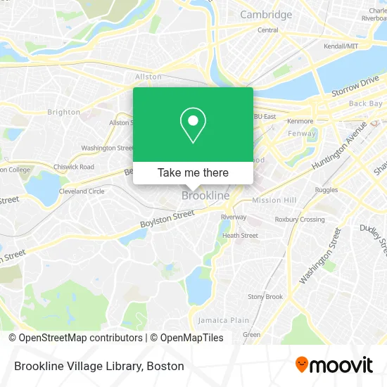Brookline Village Library map