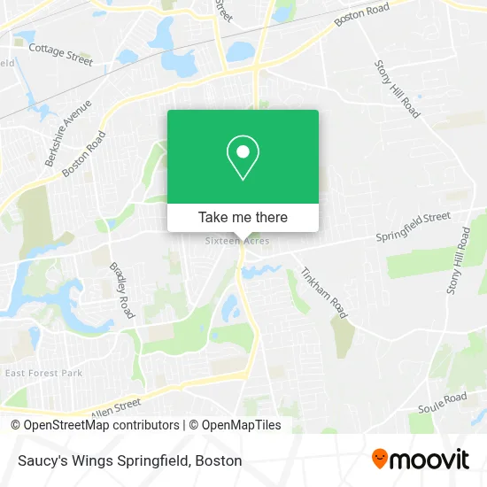 Saucy's Wings Springfield map