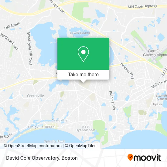 David Cole Observatory map