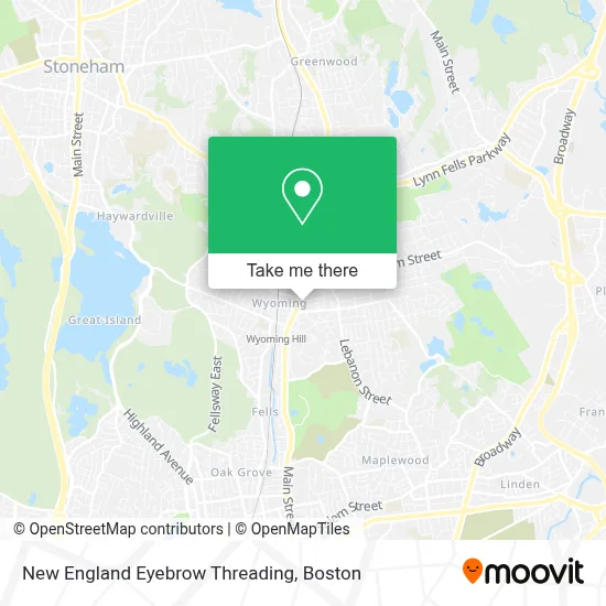New England Eyebrow Threading map
