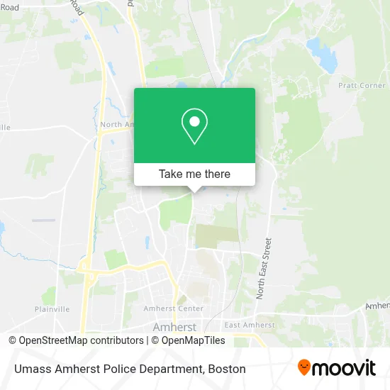 Umass Amherst Police Department map