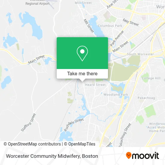 Worcester Community Midwifery map