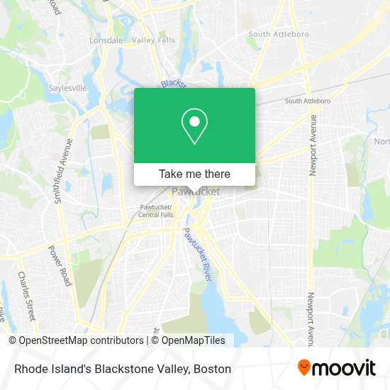 Rhode Island's Blackstone Valley map