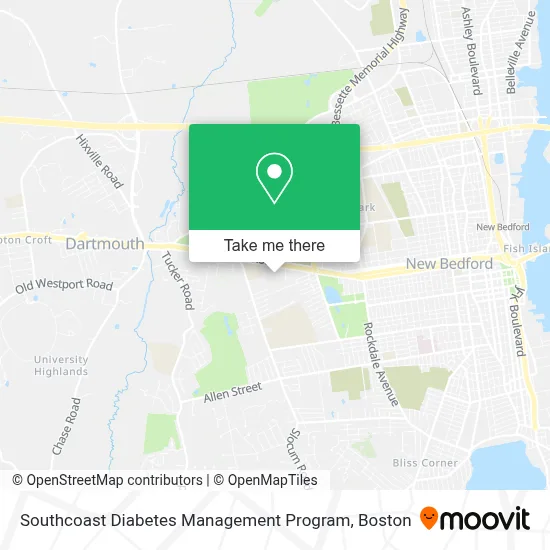Southcoast Diabetes Management Program map