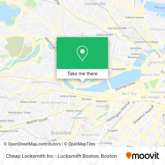 Cheap Locksmith Inc - Locksmith Boston map