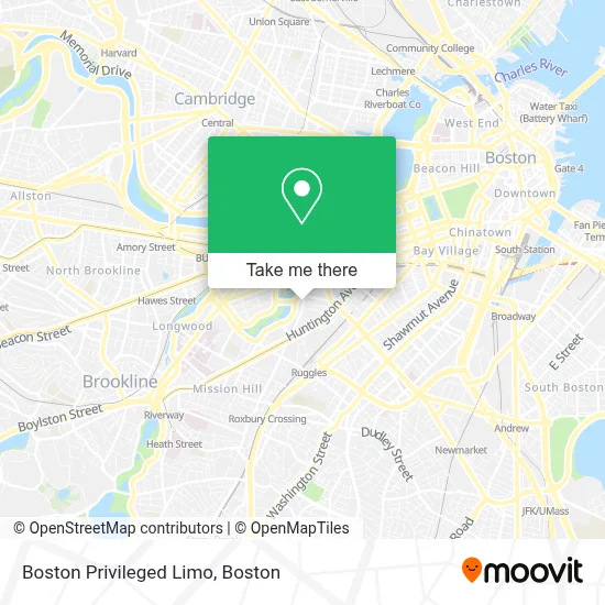 Boston Privileged Limo map
