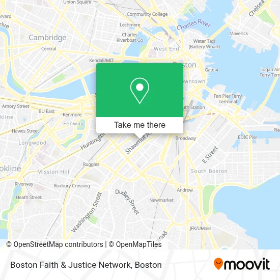 Boston Faith & Justice Network map