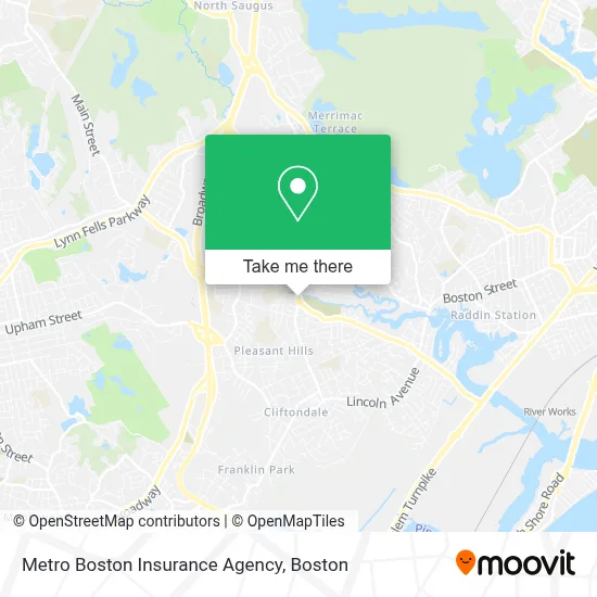 Metro Boston Insurance Agency map