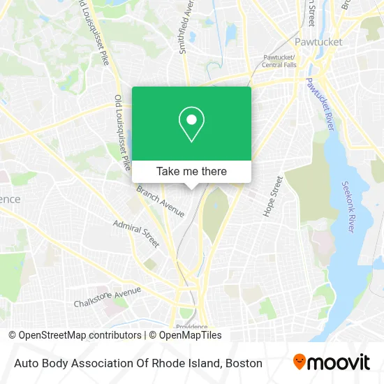 Auto Body Association Of Rhode Island map