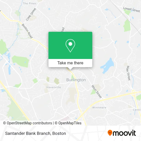 Santander Bank Branch map