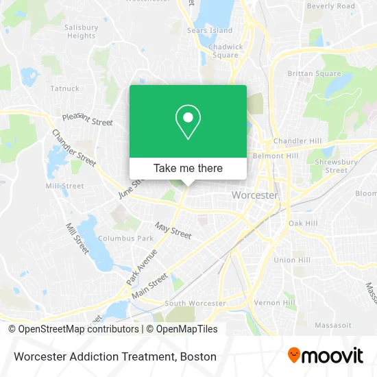 Worcester Addiction Treatment map