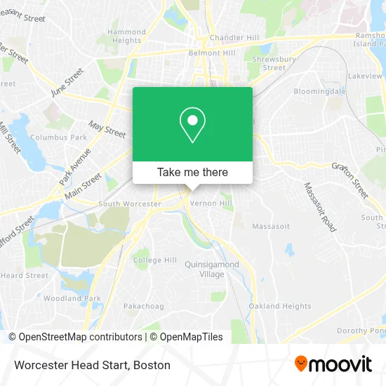 Worcester Head Start map