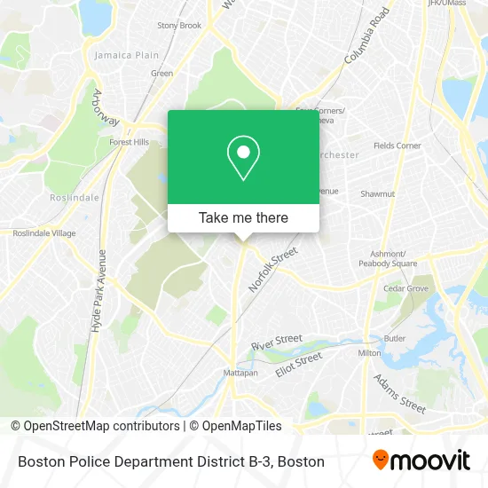 Boston Police Department District B-3 map