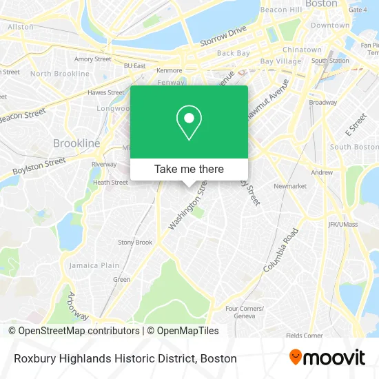 Roxbury Highlands Historic District map