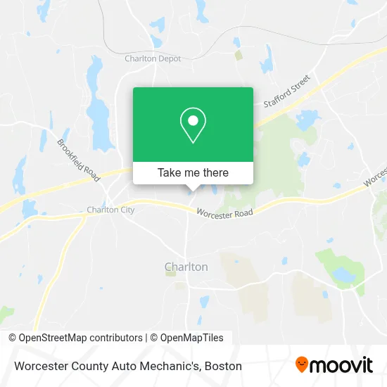 Worcester County Auto Mechanic's map