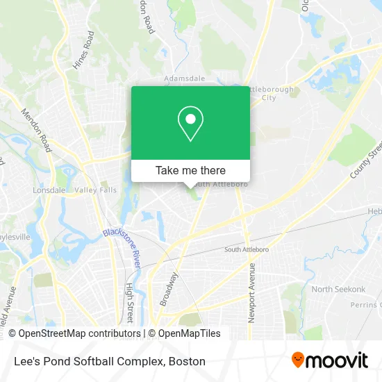 Lee's Pond Softball Complex map
