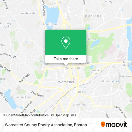 Worcester County Poetry Association map