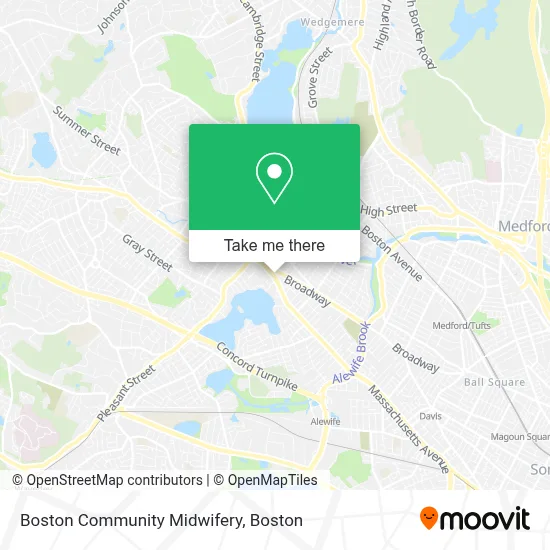 Boston Community Midwifery map
