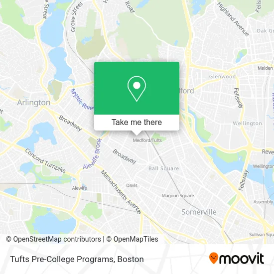 Tufts Pre-College Programs map