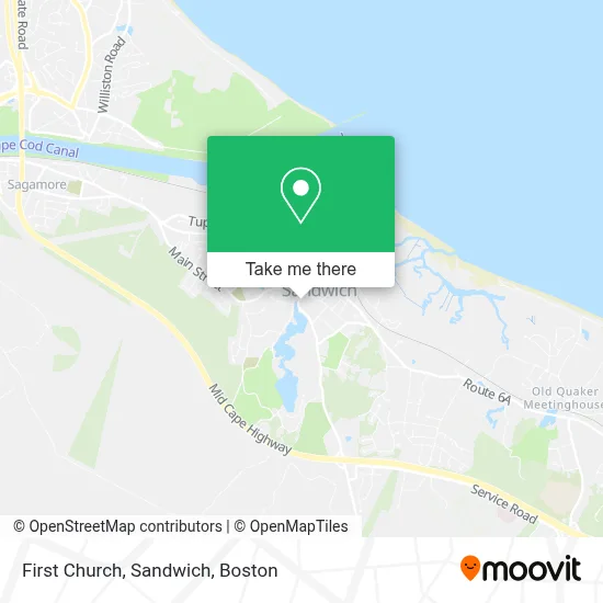First Church, Sandwich map